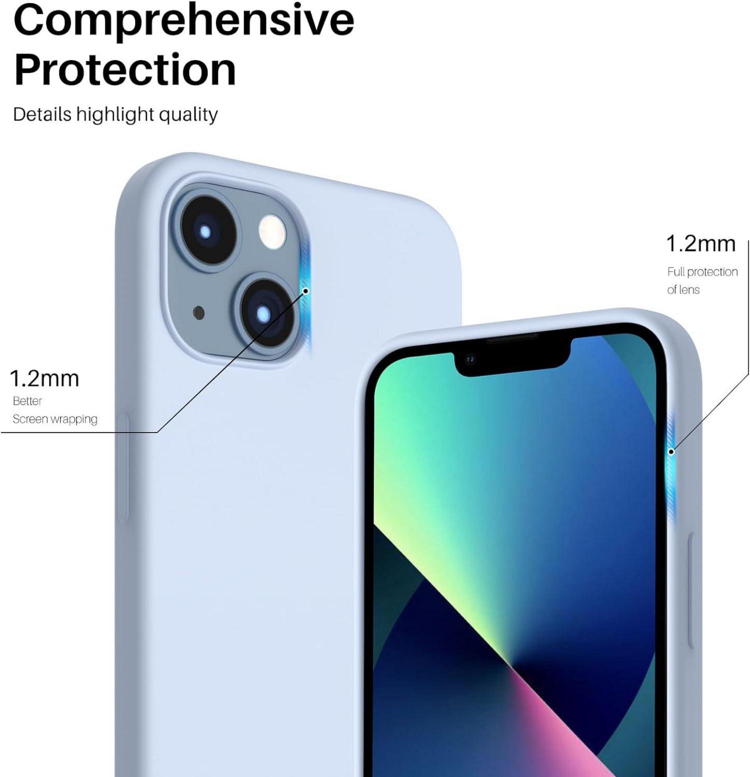 ORNARTO iPhone 13 Silikon Case Hülle Ultra Dünn Flüssig Silikon Schutz 6,1 Zoll