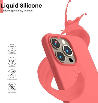 iPhone 13 Pro Silikon Case Ultra Dünn Flüssig Silikon Handyhülle Pink