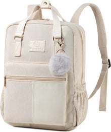 Cord Vintage Schulrucksack beige uni 42 cm