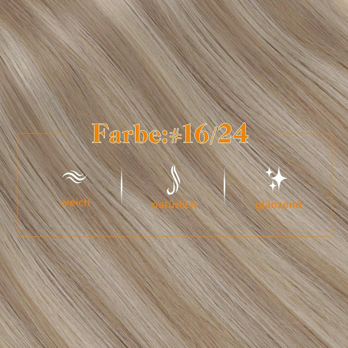 Echthaar Zopfverlängerung Blond Highlights 35cm