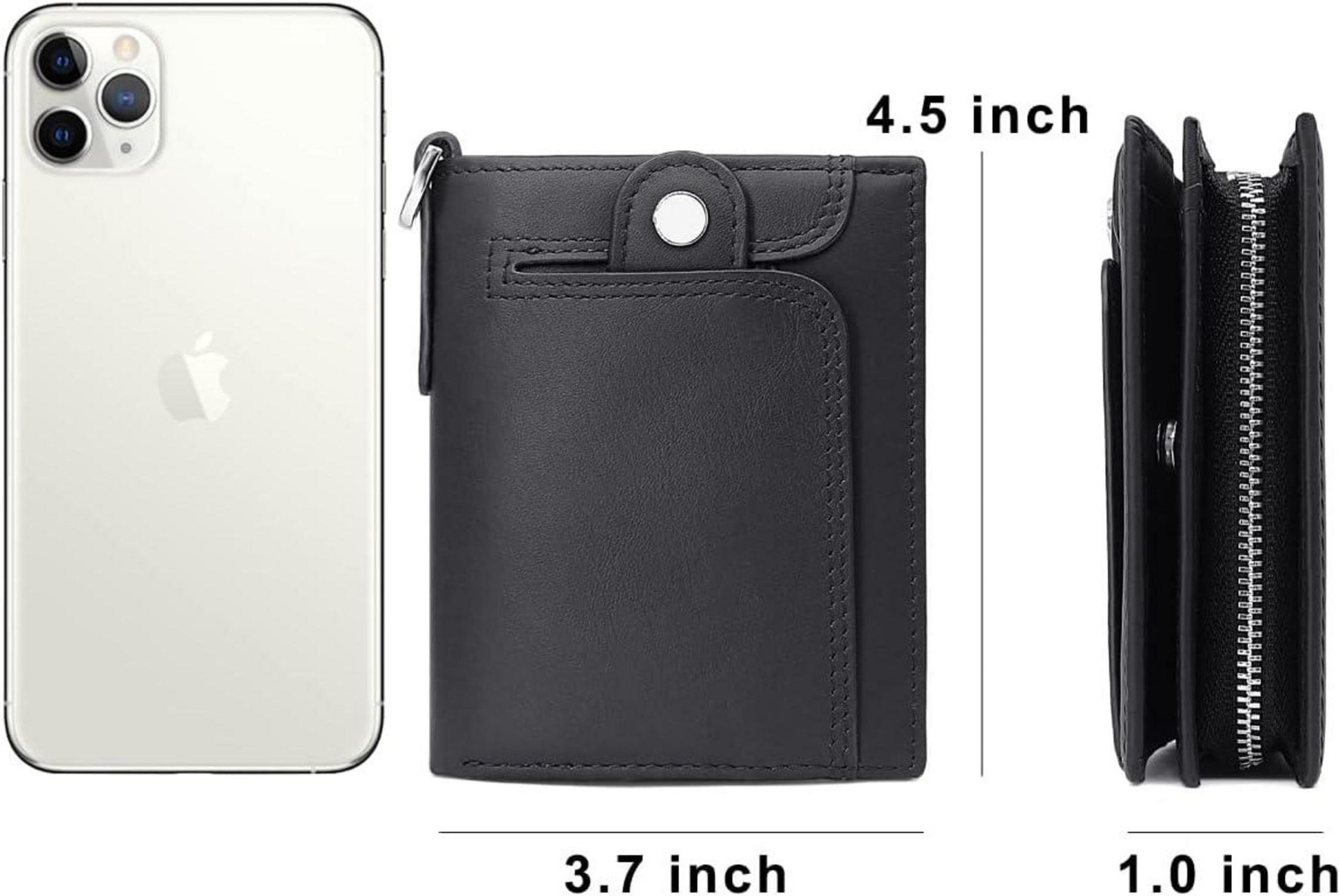 Herren Geldbörse RFID Schutz Echtem Leder Portemonnaie mit Kette