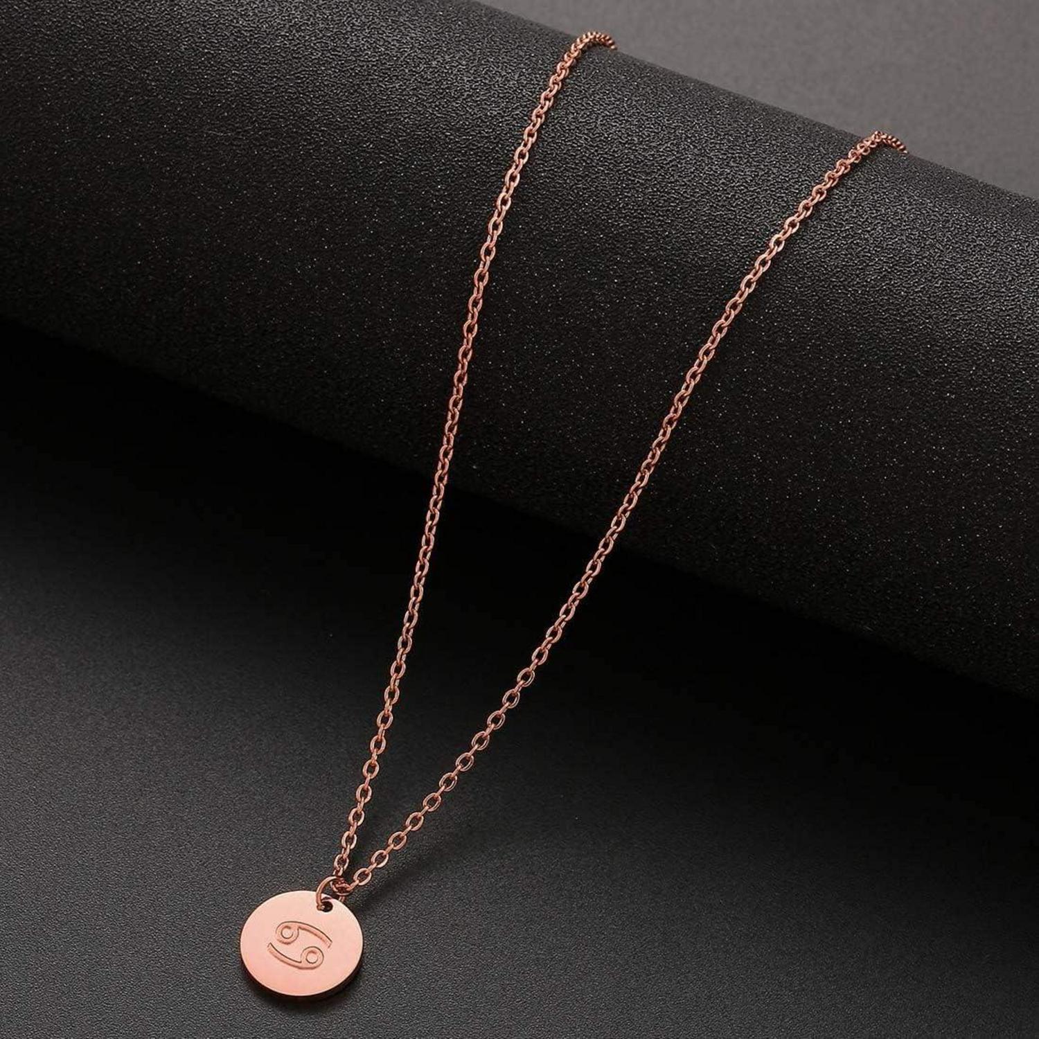 AFSTALR Sternzeichen Kette Gold für Damen Horoskop Mutter Tochter rosegold-Krebs