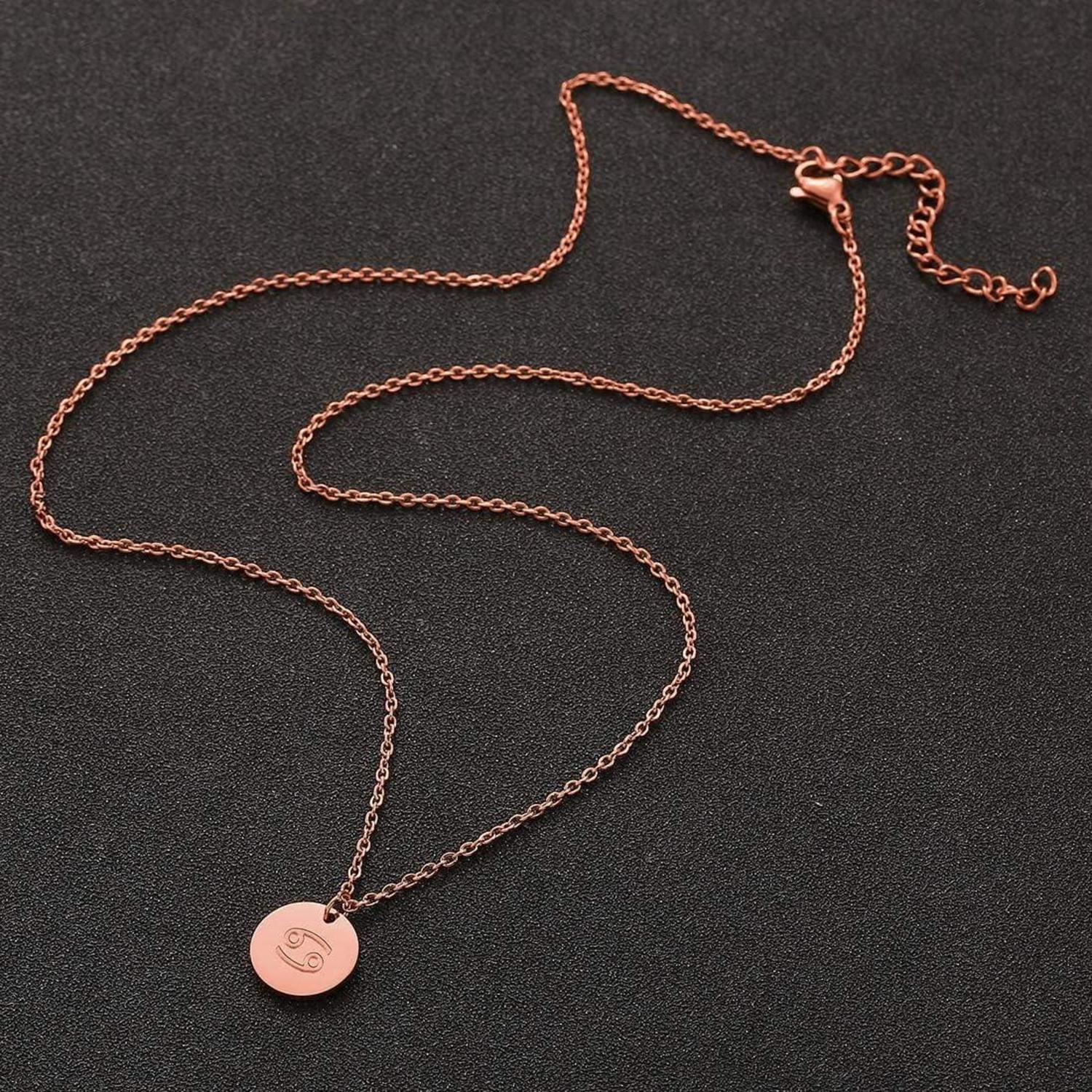 Sternzeichen Kette Gold Krebs Edelstahl 28 Karat Roségold
