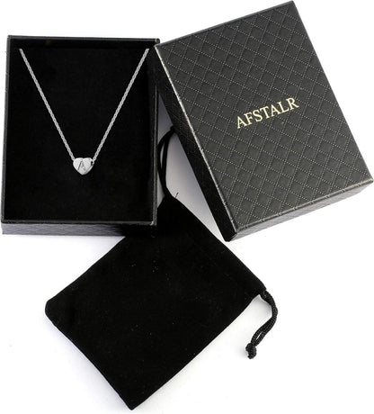 Silber Halskette Herz Anhänger Initialschmuck Damen Mädchen JGA Gift