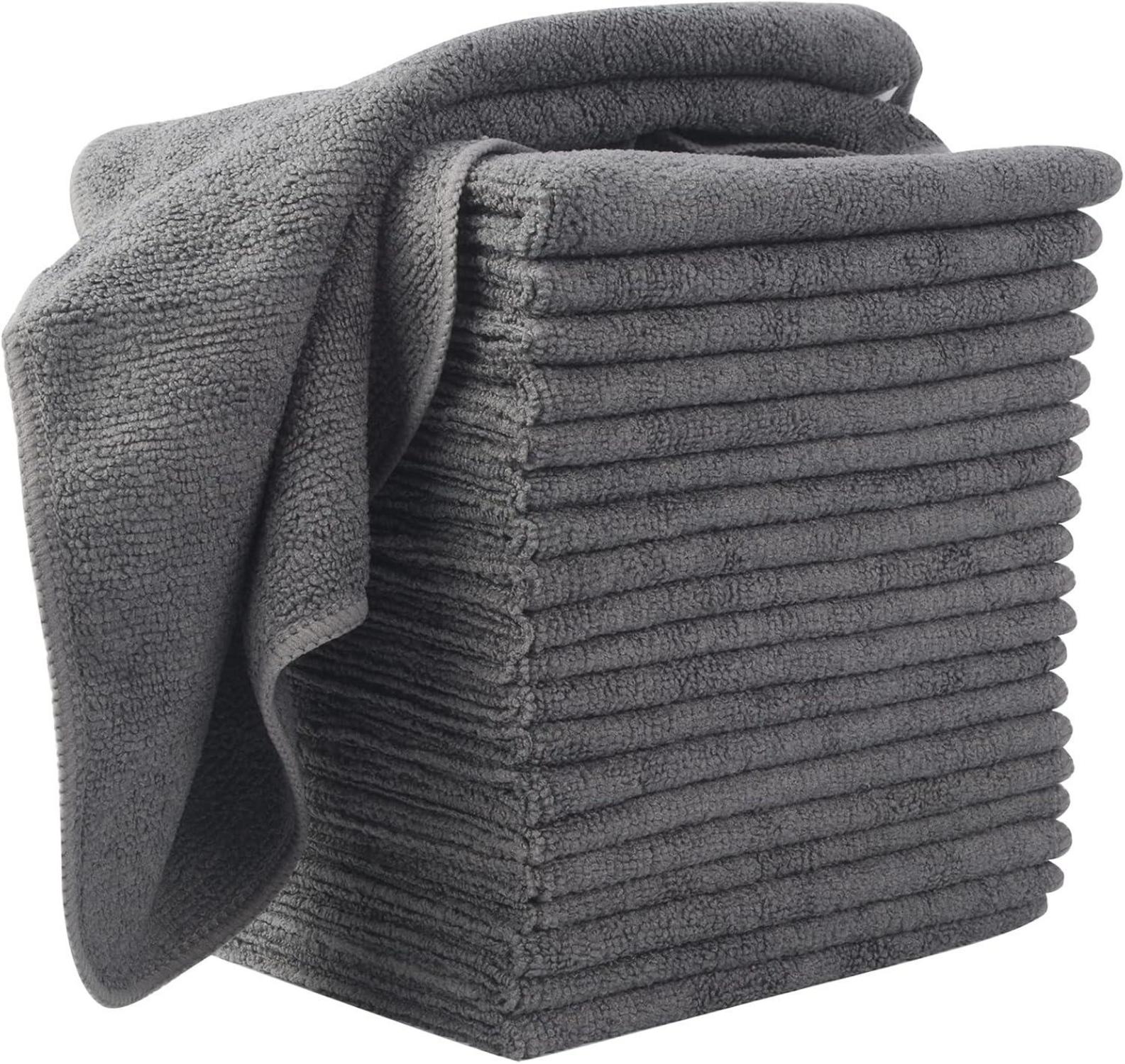 20er Set Grau Microfaser Putztuch Küchenlappen Staubwischen 30x30cm