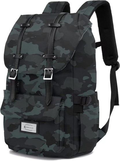 Vintage Wasserdichter Rucksack 15,6 Zoll Laptop Mädchen Jungen