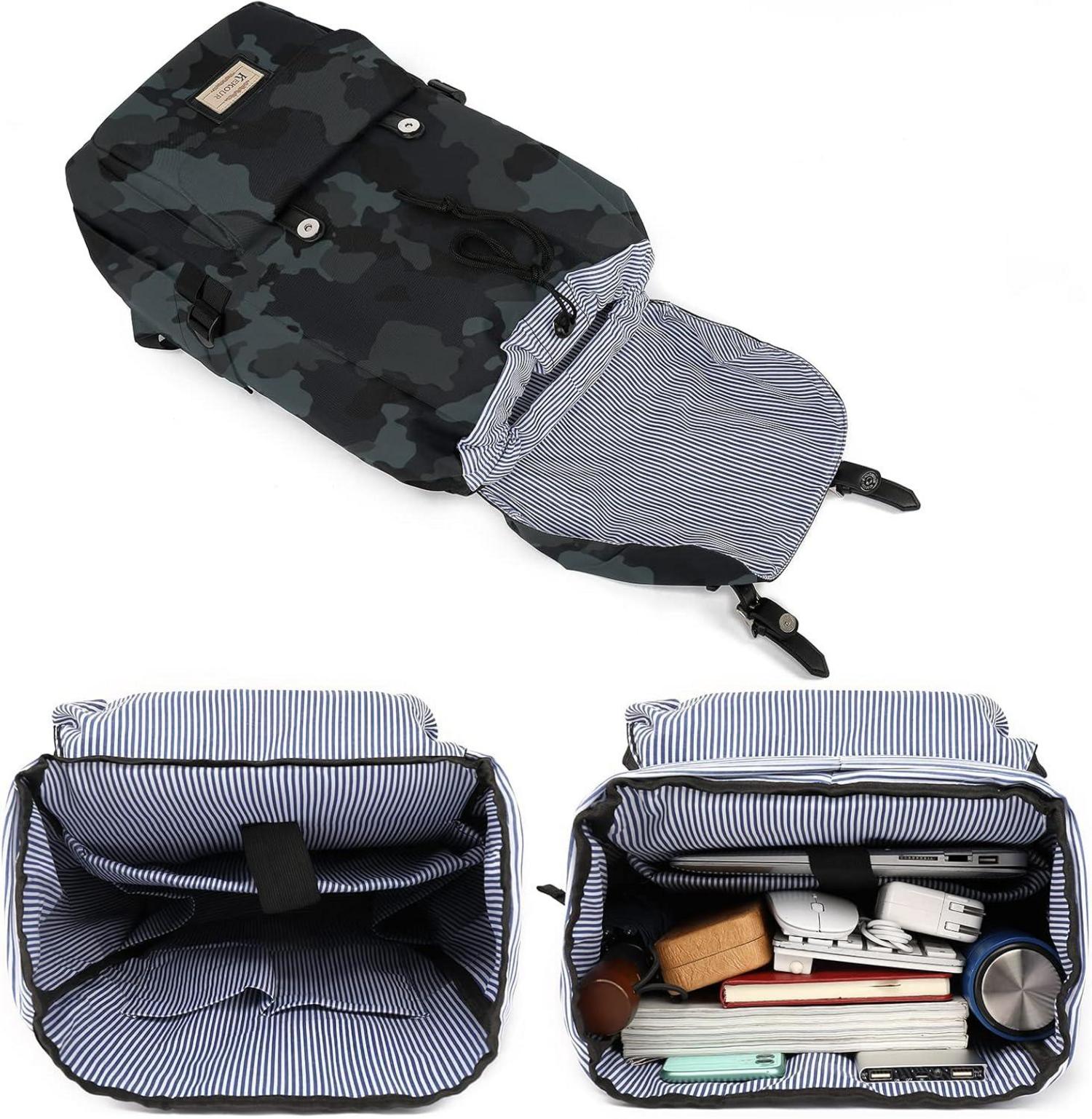 Rucksack Schulrucksack Damen Herren 15,6 Zoll Laptop Wasserdicht Vintage Daypack