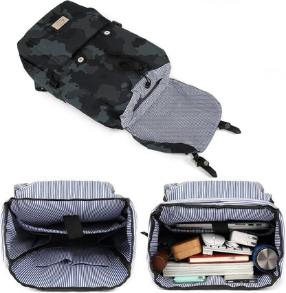 Rucksack Schulrucksack Damen Herren 15,6 Zoll Laptop Wasserdicht Vintage Daypack