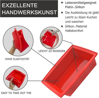 SILIVO Brownie Backform Silikon Eckig 20cm Antihaft 2er Set