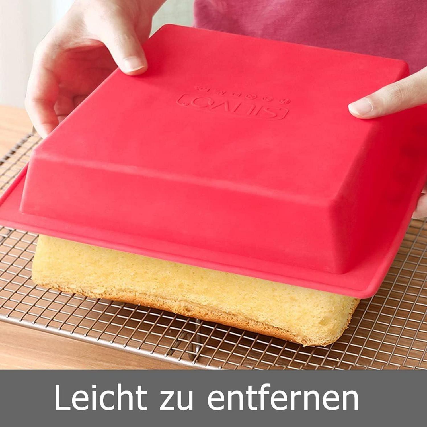 Silikon Brownie Backform 20 cm 2er Set Antihaft - Eckig Kuchenform