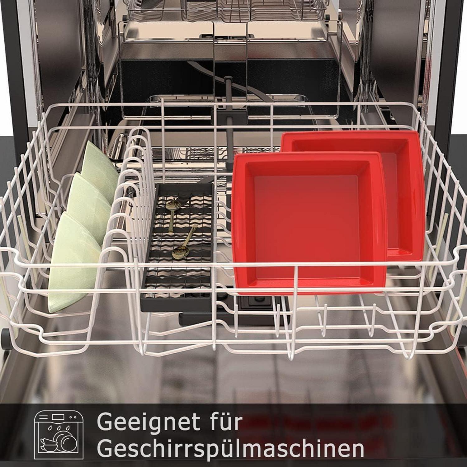 Brownie Backform Silikon 20 cm 2er Set Eckig Antihaft Silikonformen