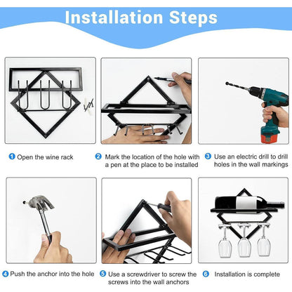 Weinflaschenhalter Weinglashalter 2x Wandmontage Weinregal