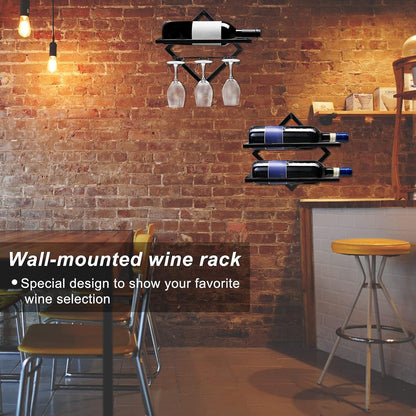 Weinflaschenhalter Weinglashalter 2x Wandmontage Weinregal