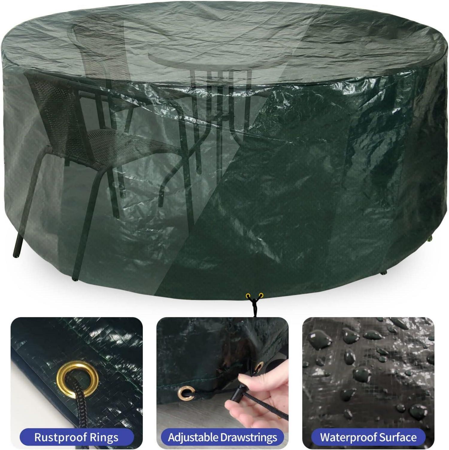 RICHIE Gartenmöbel Abdeckung 190x80cm Grün wasserdicht Outdoor-Tischabdeckung