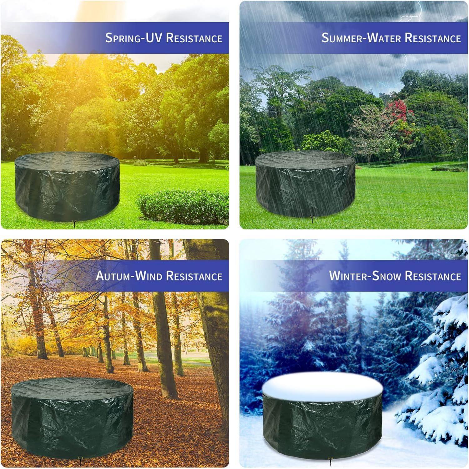 Gartentischabdeckung 190x80cm wasserdicht UV-geschützt Grün