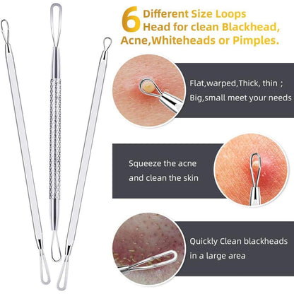 Mitesserentferner Komedonenquetscher Set - 10PCS Blackhead