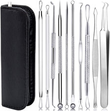 Mitesserentferner Set 10PCS Komedonenquetscher Blackhead Remover Akne