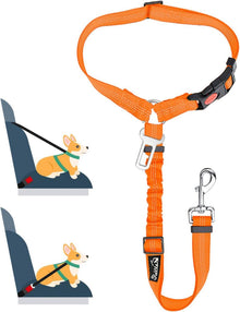 SlowTon Hundegurt Auto 2-in-1 Kopfstützen-Rückhalte Anschnallgurt