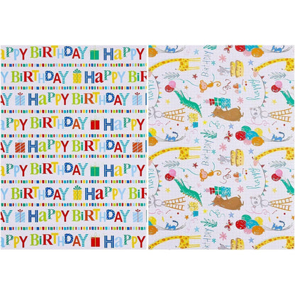 QINREN Kinder Geschenkpapier 6 Stück 70x50 cm Geburtstag