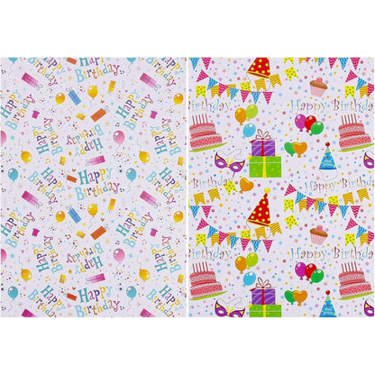 QINREN Kinder Geschenkpapier 6 Stück 70x50 cm Geburtstag