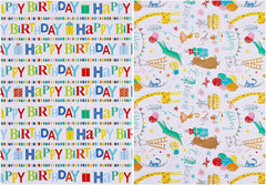 Geschenkpapier Kinder Tiere Bunt 6 Stück 70x50 cm Geburtstag Party