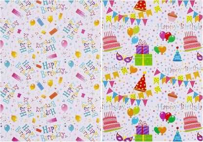 6er Pack Geburtstags Geschenkpapier Set Tiere Bunt 70x50 cm Kinderparty