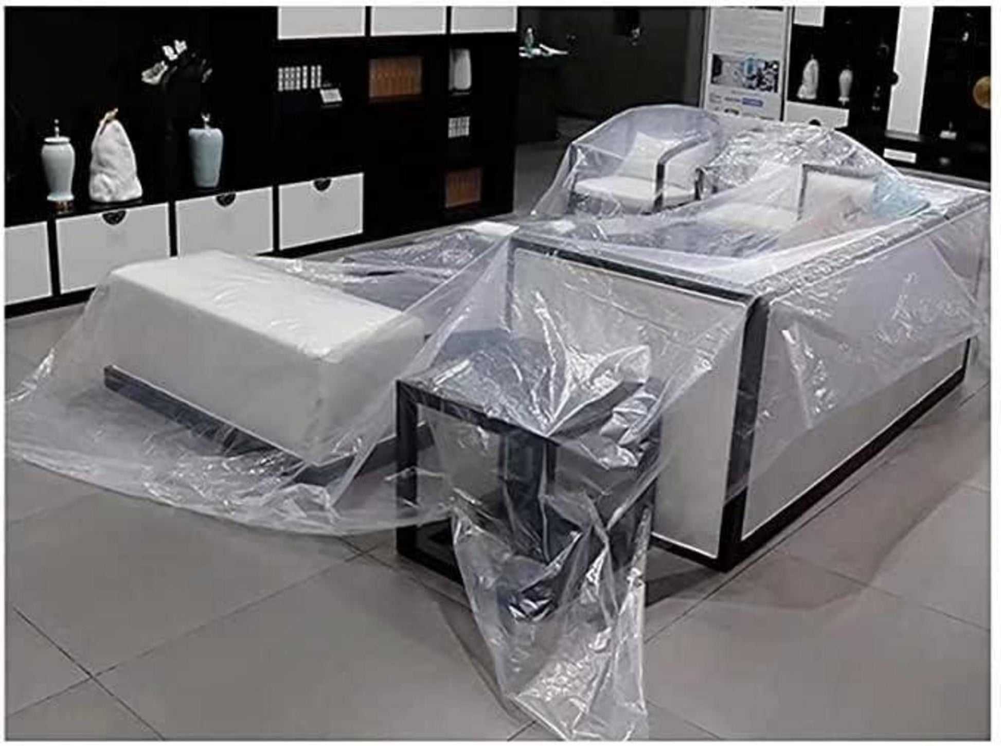 Transparente Plane mit Ösen 2x1m - Wasserdichte Abdeckplane für