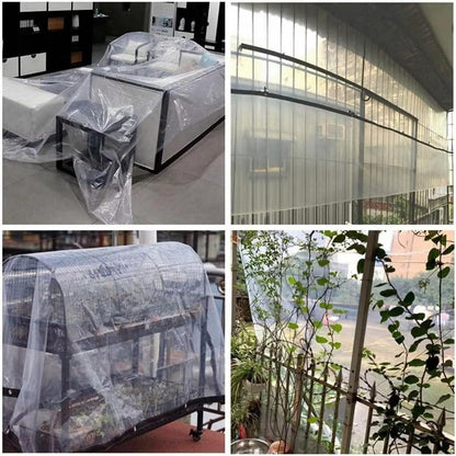 Transparente Abdeckplane mit Ösen, wetterfest, 2x4m