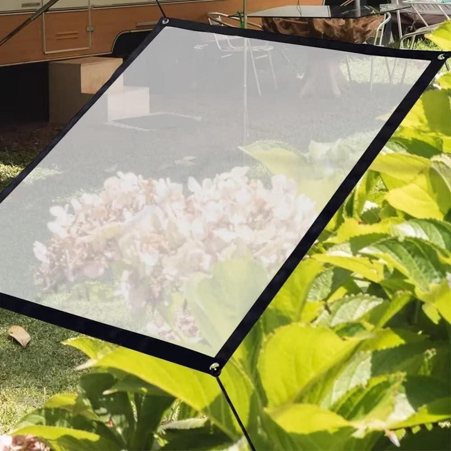 Transparente wasserdichte Abdeckplane mit Ösen 3x3m – für Gartenmöbel, Auto, Motorrad & mehr