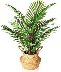 Künstliche Palme 70cm groß Areca Kunstpflanze mit Seegras-Korb