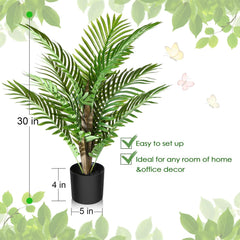 Künstliche Palme 70cm groß Areca Kunstpflanze mit Seegras-Korb
