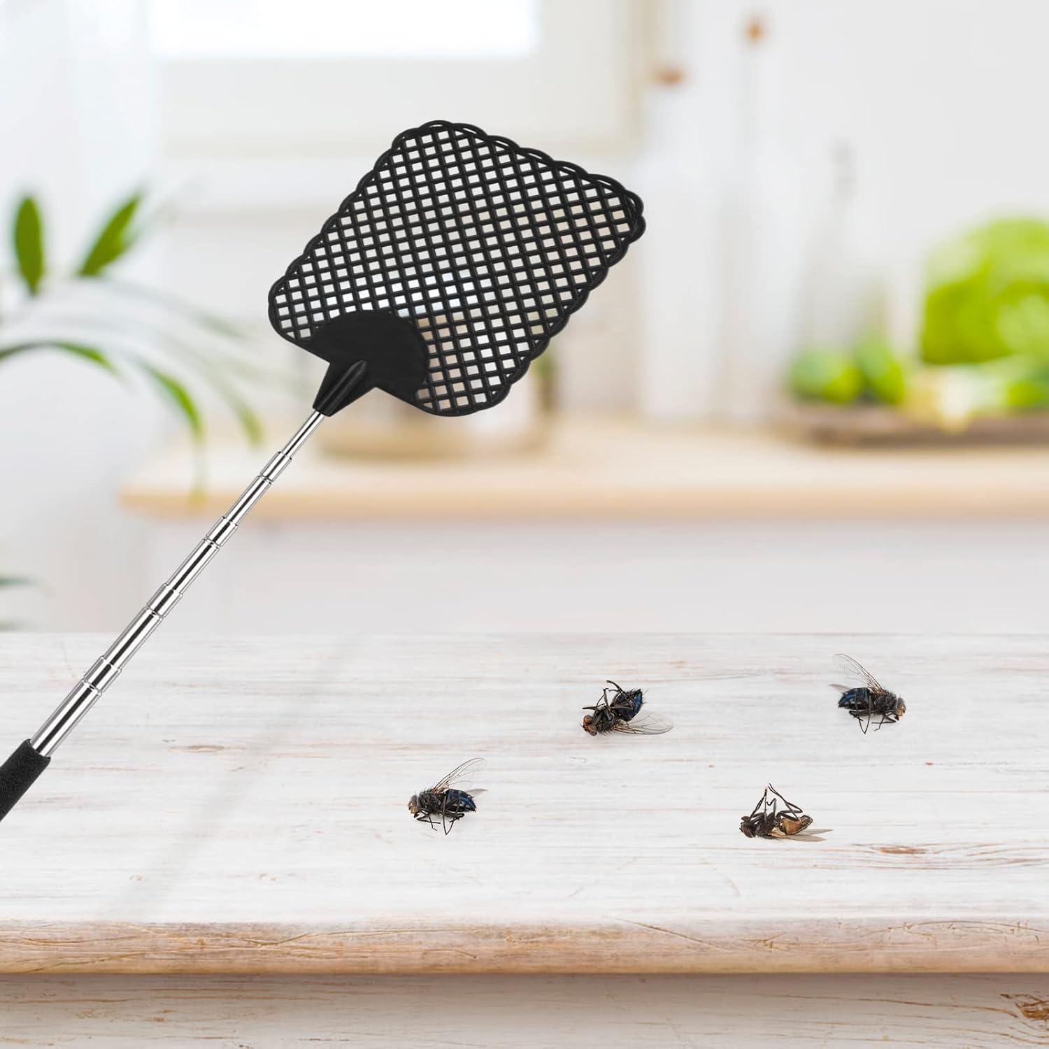 Fliegenklatsche 2 Stück Ausziehbar Pest Control Mückenschaber Wespen