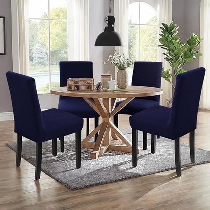 Sufdari Stuhlhussen 6er Set Navy Blau – Stretch Esszimmerbezüge