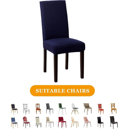 Sufdari Stuhlhussen 6er Set Navy Blau – Stretch Esszimmerbezüge