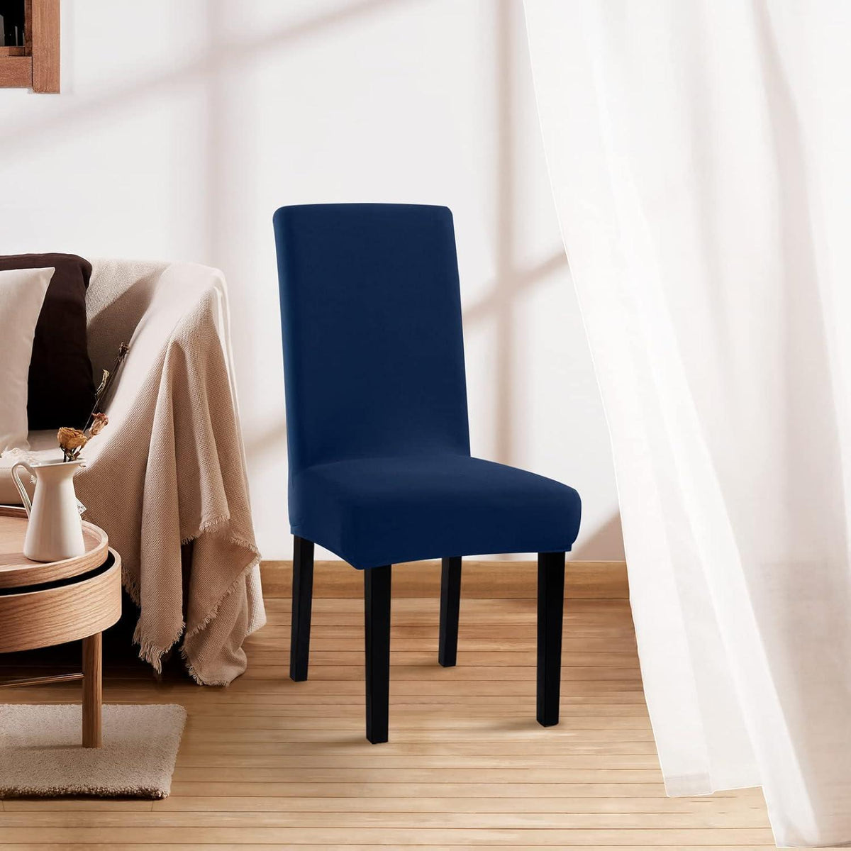 Sufdari Stuhlhussen 6er Set Navy Blau – Stretch Esszimmerbezüge