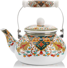 Emaille Teekessel Vintage-Stil 2,6l rostfrei emailliert Keramikgriff