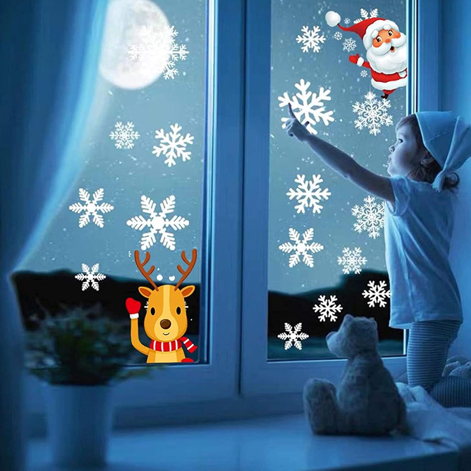 Weihnachtsdeko Fenster Weihnachten Schneeflocken Aufkleber 4 Sheets