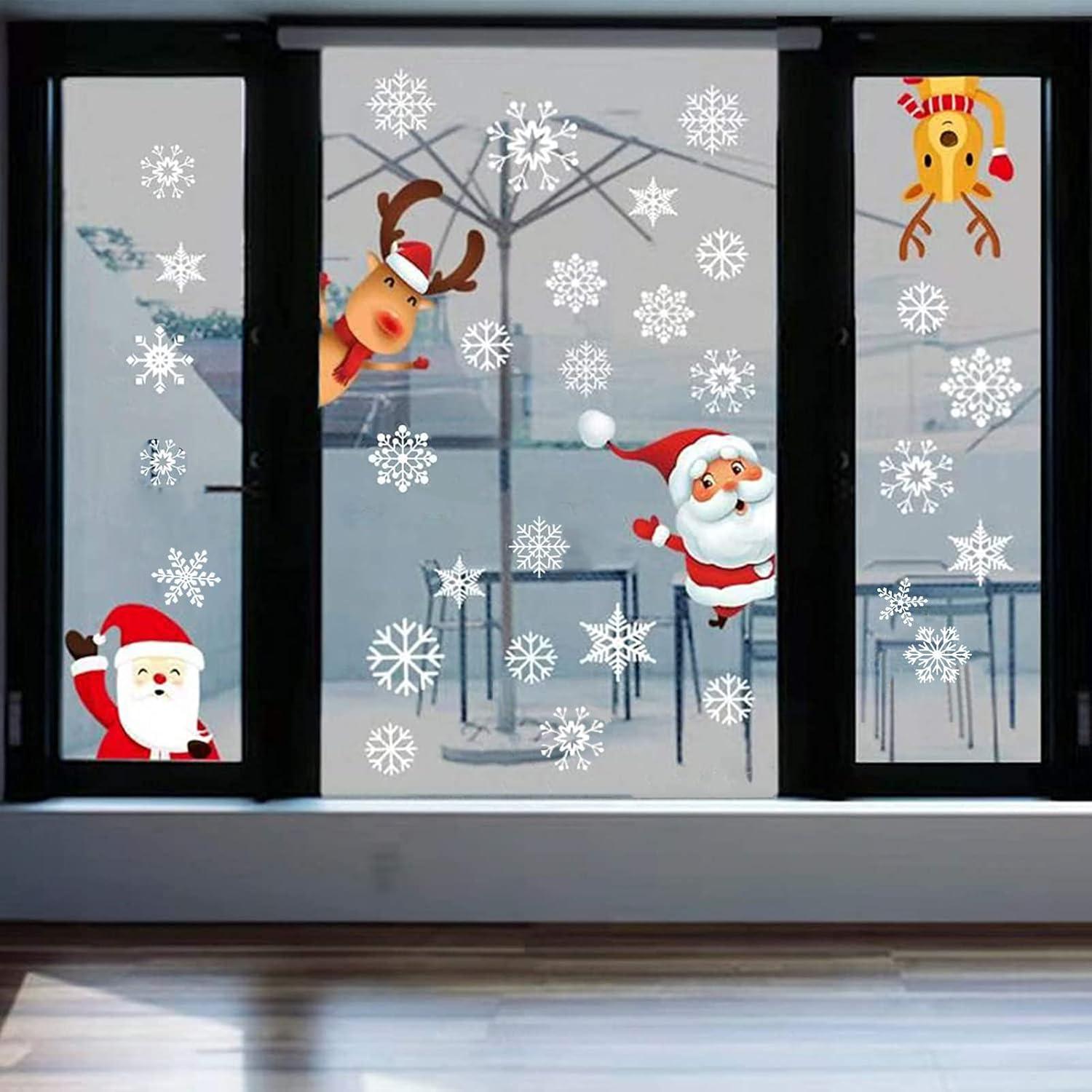 Weihnachtsdeko Fenster Schneeflocken Aufkleber 4 Blätter PVC Weihnachten