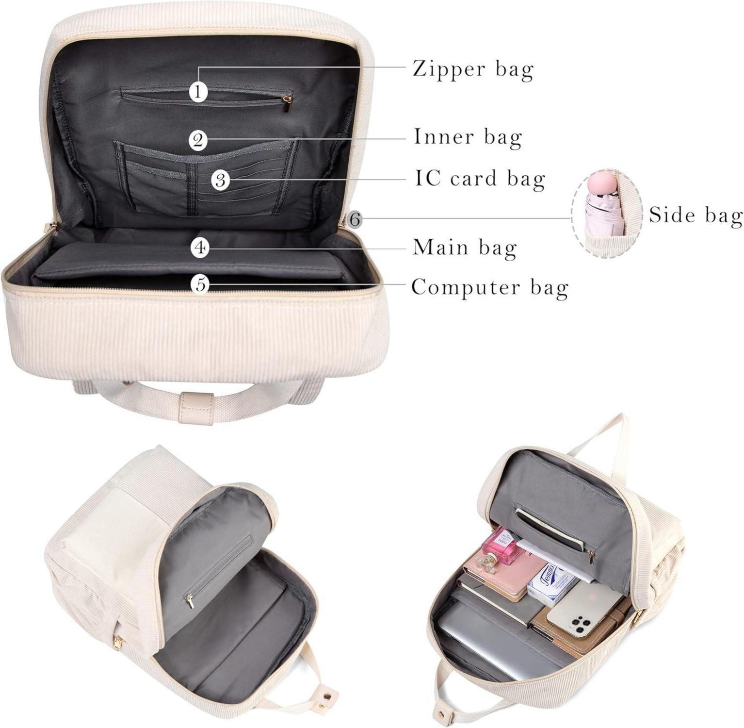 Makukke Cord Rucksack Damen Herren Daypack Anti-Theft Tasche