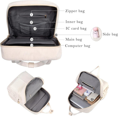 Makukke Cord Rucksack Damen Herren Daypack Anti-Theft Tasche