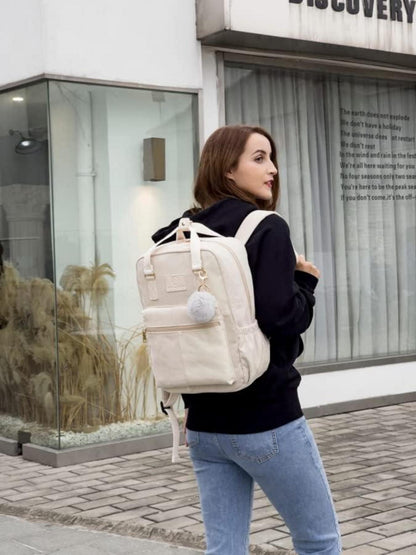Makukke Cord Rucksack Anti-Theft Daypack Lässige Citytasche Beige
