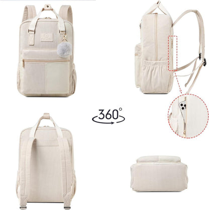 Makukke Cord Rucksack Damen Herren Daypack Tasche Citytasche Grau