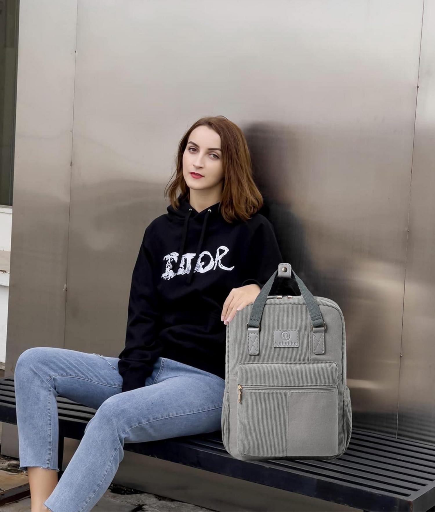 Cord Rucksack Damen Herren Daypack Anti-Theft Tasche Casual Schultasche Großes