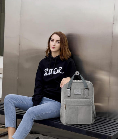 Cord Rucksack Damen Herren Daypack Anti-Theft Tasche Casual Schultasche Großes