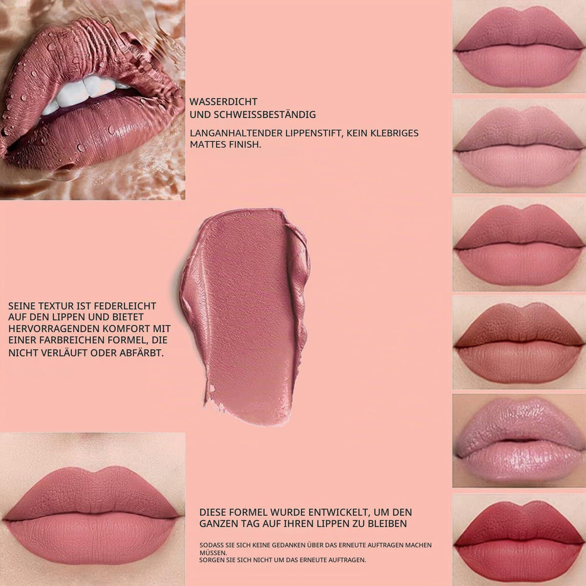 12er Lippenstift-Set – Matte & Glänzende Farben
