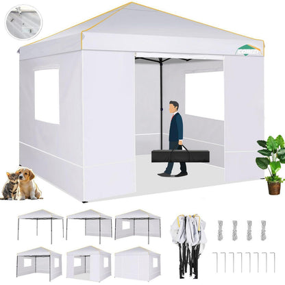 3x3m Faltpavillon Wasserdicht mit 4 Seitenwänden – Garten Zelt