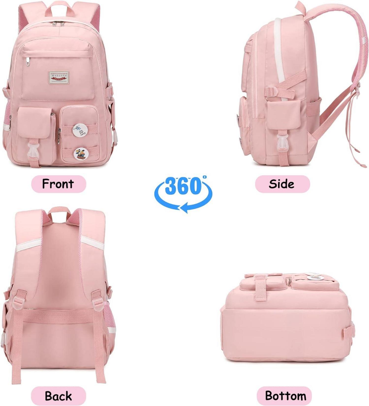 Modischer Schulrucksack Damen Mädchen Teenager Anime Bookbag - Rosa