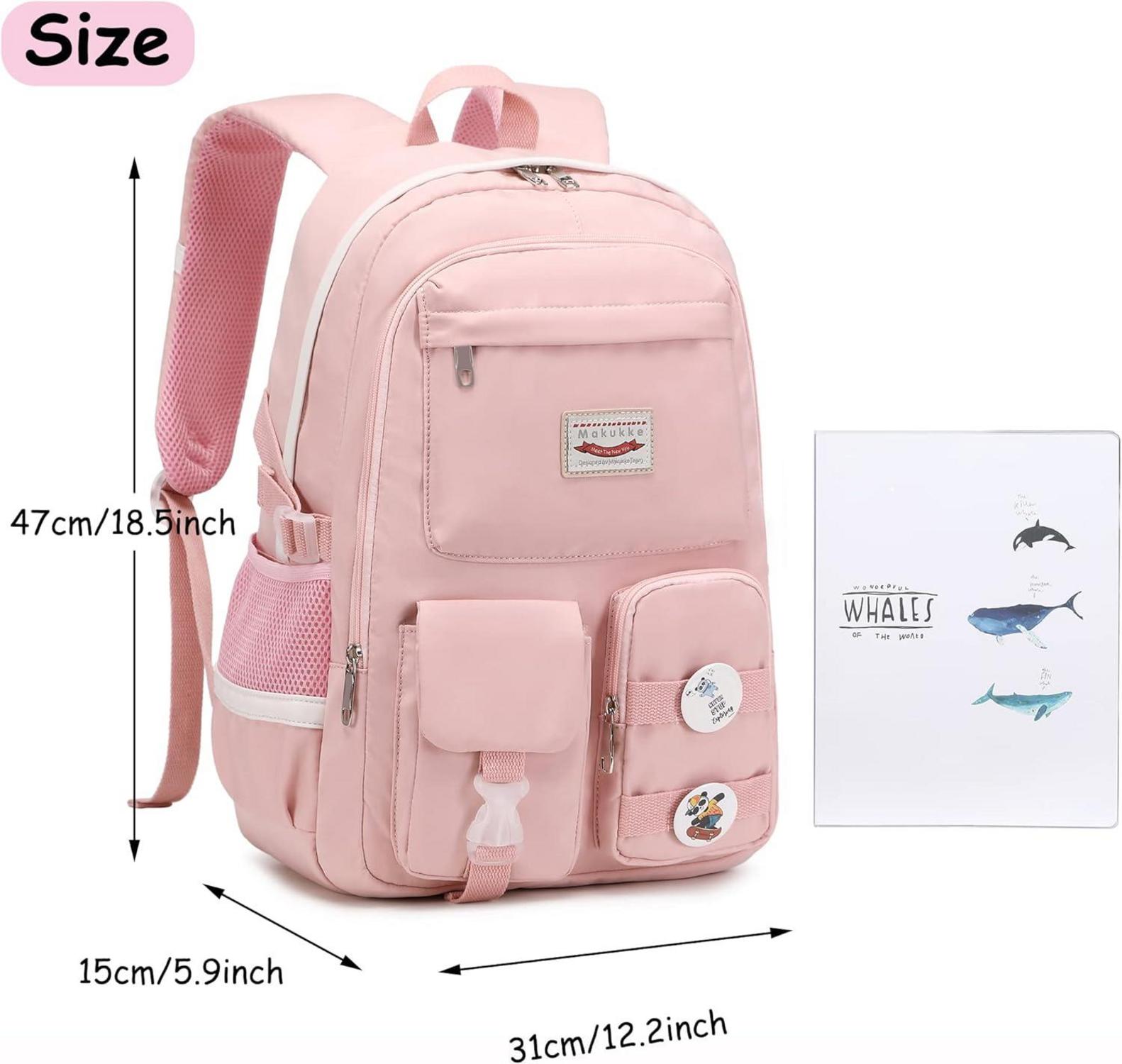 Modischer Schulrucksack Damen Mädchen Teenager Anime Bookbag - Rosa