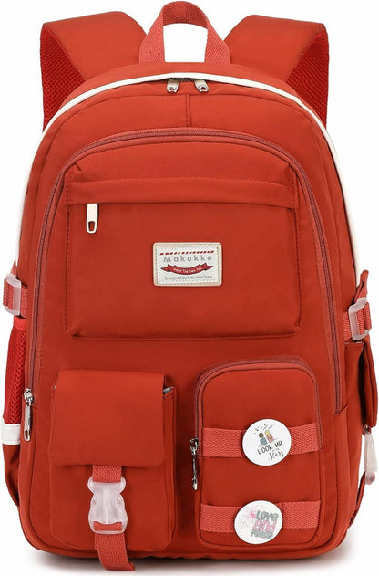 Rucksack Damen Schulrucksack Mädchen Teenager Cartoon Daypack Rot