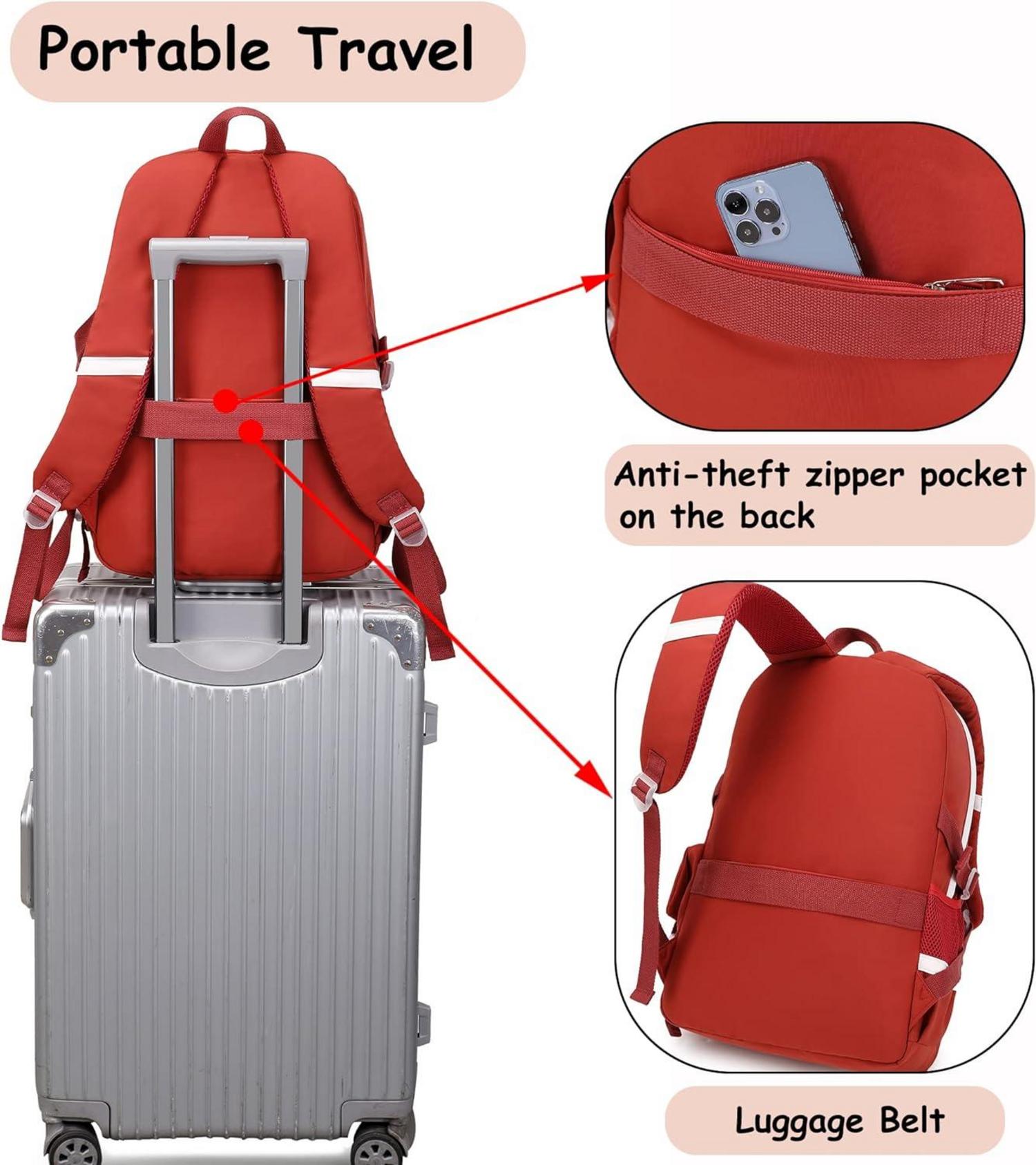 Rucksack Damen Schulrucksack Mädchen Teenager Cartoon Daypack Rot